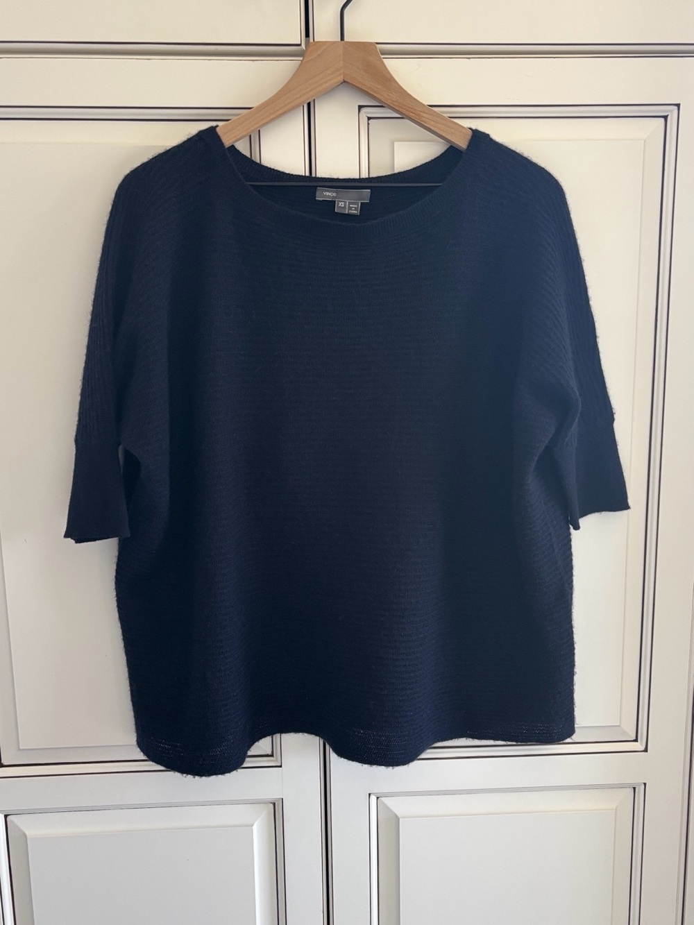 Vince‎ 100% Cashmere Oversized Ribbed Knit Sweater Quiet Luxury Blue Women’s XS